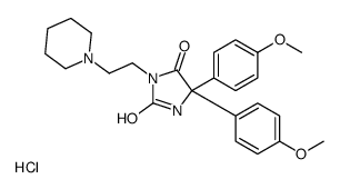 5,5-bis(4-methoxyphenyl)-3-(2-piperidin-1-ylethyl)imidazolidine-2,4-dione,hydrochloride Structure