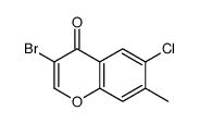 3-bromo-6-chloro-7-methylchromen-4-one结构式