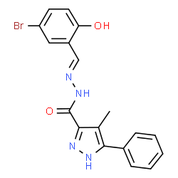 (Z)-N-(5-bromo-2-hydroxybenzylidene)-4-methyl-3-phenyl-1H-pyrazole-5-carbohydrazide picture