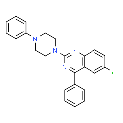 6-chloro-4-phenyl-2-(4-phenylpiperazin-1-yl)quinazoline结构式