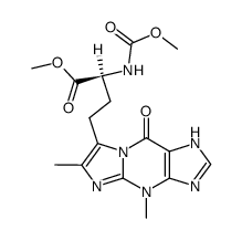 (2S)-2-(Methoxycarbonylamino)-4-(4,6-dimethyl-9-oxo-4,9-dihydro-1H-imidazo[1,2-a]purine-7-yl)butyric acid methyl ester结构式