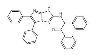 2-[(2,3-diphenyl-1,4,6,8-tetrazabicyclo[3.3.0]octa-2,4,6-trien-7-yl)amino]-1,2-diphenyl-ethanone结构式
