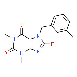 8-bromo-1,3-dimethyl-7-(3-methylbenzyl)-3,7-dihydro-1H-purine-2,6-dione structure