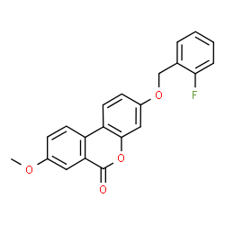 3-[(2-fluorophenyl)methoxy]-8-methoxybenzo[c]chromen-6-one structure