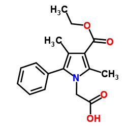 [3-(Ethoxycarbonyl)-2,4-dimethyl-5-phenyl-1H-pyrrol-1-yl]acetic acid Structure