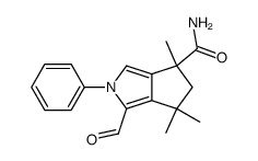 2-phenyl-1-formyl-2,4,5,6-tetrahydro-4,6,6-trimethylcyclopenta[c]-pyrrole-4-carboxamide Structure