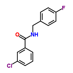 3-Chloro-N-(4-fluorobenzyl)benzamide结构式