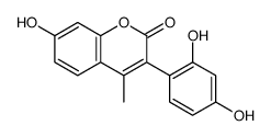 3-(2,4-dihydroxyphenyl)-7-hydroxy-4-methylchromen-2-one结构式