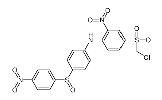 4-(chloromethylsulfonyl)-2-nitro-N-[4-(4-nitrophenyl)sulfinylphenyl]aniline Structure