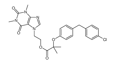 2-(1,3-dimethyl-2,6-dioxopurin-7-yl)ethyl 2-[4-[(4-chlorophenyl)methyl]phenoxy]-2-methylpropanoate结构式