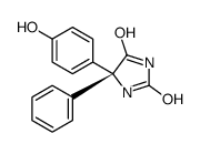 (5R)-5-(4-hydroxyphenyl)-5-phenylimidazolidine-2,4-dione结构式