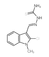 [(2-chloro-1-methyl-indol-3-yl)methylideneamino]thiourea结构式