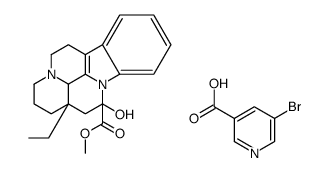 methyl (3α,14β,16α)-14,15-dihydro-14-hydroxyeburnamenine-14-carboxylate, mono(5-bromonicotinate)结构式