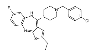 4-[4-[(4-chlorophenyl)methyl]piperazin-1-yl]-2-ethyl-7-fluoro-5H-thieno[3,2-c][1,5]benzodiazepine Structure