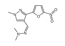 1-methyl-3-(5-nitro-2-furyl)pyrazole-4-carboxaldehyde-dimethylhydrazone Structure