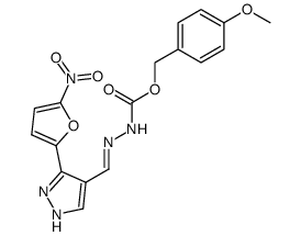 3-(5-nitro-2-furyl)-1H-pyrazole-4-carboxaldehyde-(p-methoxybenzyloxy)carbonylhydrazone结构式