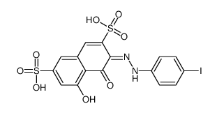 5-hydroxy-3-[(4-iodophenyl)hydrazinylidene]-4-oxonaphthalene-2,7-disulfonic acid Structure