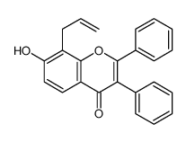 7-hydroxy-2,3-diphenyl-8-prop-2-enylchromen-4-one结构式