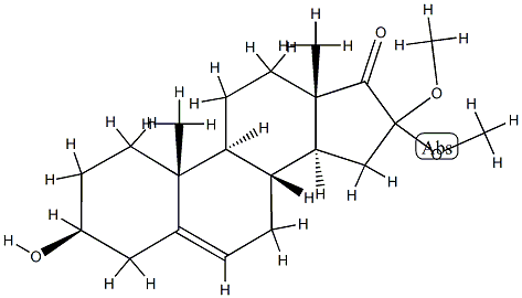 3β-Hydroxy-16,16-dimethoxyandrost-5-en-17-one结构式