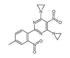 4,6-diaziridin-1-yl-2-(4-methyl-2-nitro-phenyl)-5-nitro-pyrimidine structure