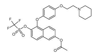 acetic acid 5-[4-(2-piperidin-1-yl-ethoxy)-phenoxy]-6-trifluoromethanesulfonyloxy-naphthalen-2-yl ester Structure