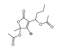 1-(5-acetyloxy-4-bromo-5-methyl-2-oxofuran-3-yl)butyl acetate结构式