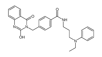 4-[(2,4-dioxo-1H-quinazolin-3-yl)methyl]-N-[3-(N-ethylanilino)propyl]benzamide结构式