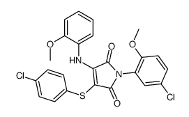 1-(5-chloro-2-methoxyphenyl)-3-(4-chlorophenyl)sulfanyl-4-(2-methoxyanilino)pyrrole-2,5-dione结构式