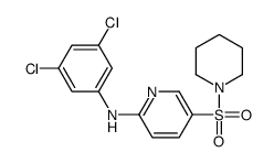 N-(3,5-dichlorophenyl)-5-piperidin-1-ylsulfonylpyridin-2-amine结构式