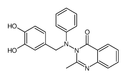 3-[N-[(3,4-dihydroxyphenyl)methyl]anilino]-2-methylquinazolin-4-one结构式