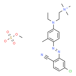 [2-[[4-[(5-chloro-2-cyanophenyl)azo]-3-methylphenyl]ethylamino]ethyl]trimethyl methyl sulphate结构式