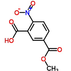2-硝基-5-(甲氧羰基)苯甲酸结构式