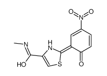 N-methyl-2-(3-nitro-6-oxocyclohexa-2,4-dien-1-ylidene)-3H-1,3-thiazole-4-carboxamide结构式
