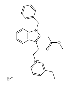 1-(2-(1-benzyl-2-(2-methoxy-2-oxoethyl)-1H-indol-3-yl)ethyl)-3-ethylpyridin-1-ium bromide结构式