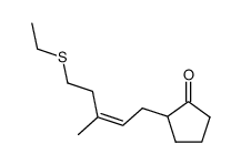2-[3-Methyl-5-(ethylthio)-2(Z)-pentenyl]cyclopentanone Structure