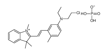 2-[2-[4-[(2-chloroethyl)ethylamino]-o-tolyl]vinyl]-1,3,3-trimethyl-3H-indolium dihydrogen phosphate picture