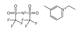 1-乙基-3-甲基吡啶鎓双(三氟甲基磺酰)亚胺结构式