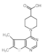 1-(5,6-Dimethyl-thieno[2,3-d]pyrimidin-4-yl)-piperidine-4-carboxylic acid Structure