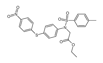 N-[4-(4-nitro-phenylsulfanyl)-phenyl]-N-(toluene-4-sulfonyl)-glycine ethyl ester结构式