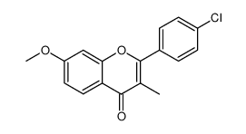 3-methyl-7-methoxy-2-(4'-chlorophenyl)-4H-benzopyran-4-one结构式