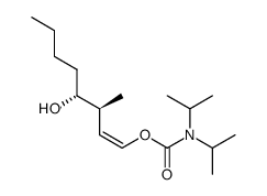 (1Z,3R,4S)-4-hydroxy-3-methyl-1-octenyl N,N-diisopropylcarbamate结构式