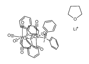 [Li(THF)1.5][(CO)4W(μ-PPh2)2Os(CO)2(CHO)(PMePh2)]结构式