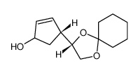 (R)-(S)-4-(1,4-Dioxa-spiro[4.5]dec-2-yl)-cyclopent-2-enol结构式