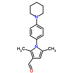2,5-Dimethyl-1-[4-(1-piperidinyl)phenyl]-1H-pyrrole-3-carbaldehyde Structure