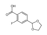 4-(1,3-dioxolan-2-yl)-2-fluorobenzoic acid结构式