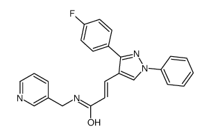 (E)-3-[3-(4-fluorophenyl)-1-phenylpyrazol-4-yl]-N-(pyridin-3-ylmethyl)prop-2-enamide结构式