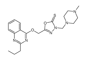 3-[(4-methylpiperazin-1-yl)methyl]-5-[(2-propylquinazolin-4-yl)oxymethyl]-1,3,4-oxadiazole-2-thione Structure