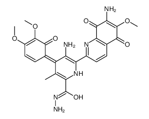 (4Z)-5-amino-6-(7-amino-6-methoxy-5,8-dioxoquinolin-2-yl)-4-(4,5-dimethoxy-6-oxocyclohexa-2,4-dien-1-ylidene)-3-methyl-1H-pyridine-2-carbohydrazide Structure