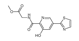 [(3-Hydroxy-5-thiazol-2-yl-pyridine-2-carbonyl)-amino]-acetic acid methyl ester结构式