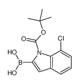 (1-(TERT-BUTOXYCARBONYL)-7-CHLORO-1H-INDOL-2-YL)BORONIC ACID structure